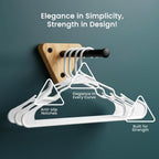 Utopia Home Plastic Hangers 50 Pack – Space Saving Clothes Hanger White | Durable & Strong | Closet Organizer & Storage | Ideal For Apartments, Dorms & Stocking Stuffers