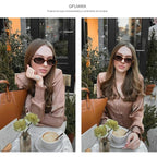 Oval Sunglasses For Women Men Fashion Small 90S Style Sun Glasses Uv400
