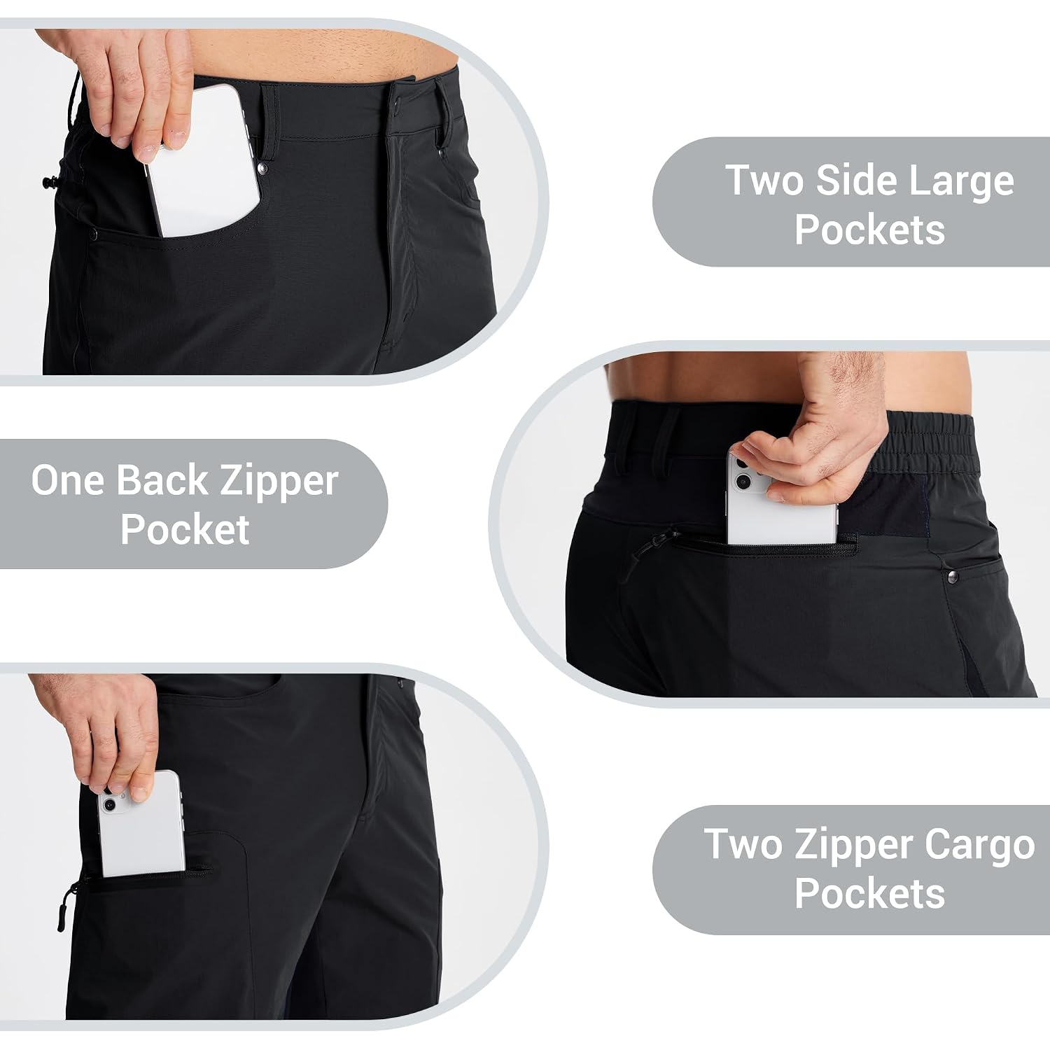 Crysully Men'S Hiking Cargo Shorts Outdoor Summer Lightweight Quick Dry Casual Shorts With 5 Pocket