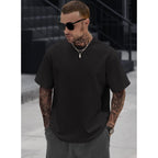 Herberton Mens Oversized T-Shirts Heavyweight Cotton Stretch Fashion Thick Tee Tops (S-3Xl)