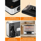 Fohere Food Dehydrator, 5 Bpa-Free Tray Dehydrators For Food And Jerky, Fruit, Herbs, Meat, Dog Treats, 48H Timer And 95-158°F Temperature Control, 400W Dehydrator Machine, 11.42" Stackable Trays