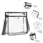Bluome Clear Bag for Stadium Events 12x12x6, Clear Purses Stadium Bag Crossbody Purses for Concerts Football Games Travel
