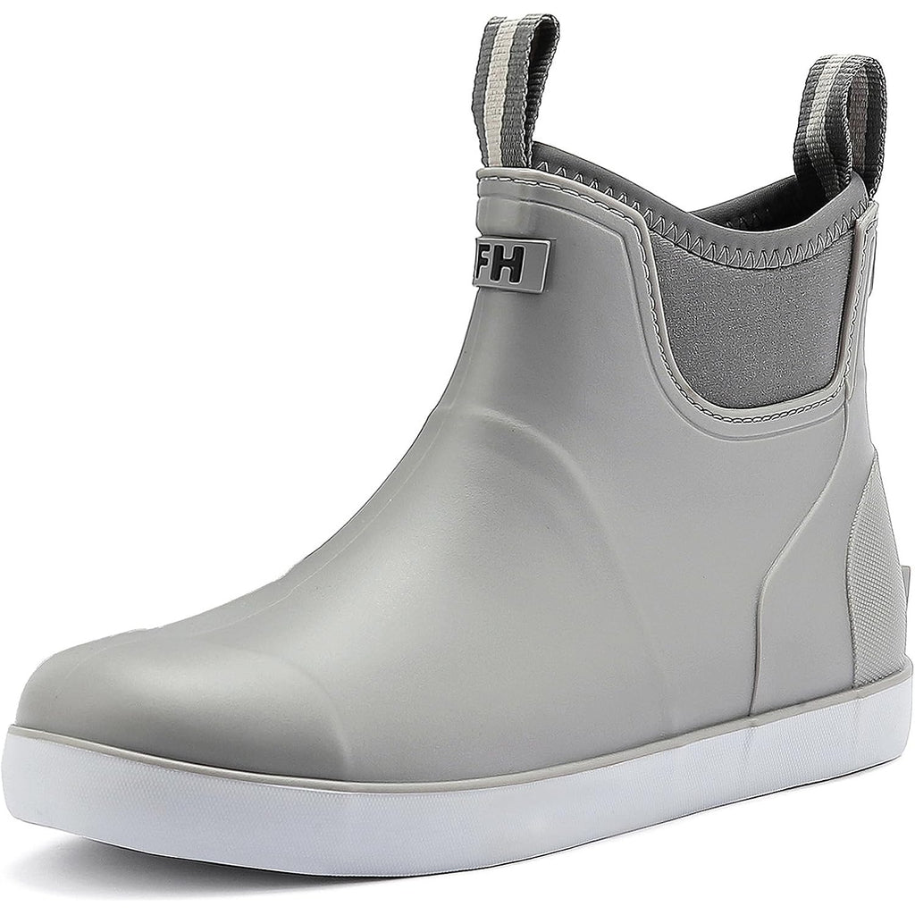 Men'S Deck Boots, Waterproof Ankle Rain Boots Men Anti-Slip Traction, Outdoor Rubber Fishing Garden Boots High-Performance Shoes For Farming