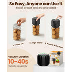 2026 Upgraded Electric Mason Jar Vacuum Sealer Kit with Wide and Regular Mouth Mason Lids -80kpa Automatic Vacuum Pump 2500mAh Battery One Touch Canning Sealing Machine for Food Storage Black