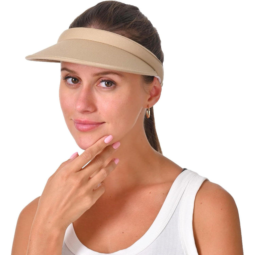 2 Pack Sun Visor Hats Women Men Clip On Wide Brim Visors Hat Outdoor Sports Golf Beach Travel Tennis Caps