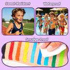 Bowitzki 12 Color Face Paint Set Waterproof & Smudge Proof, Sweatproof Cream Body Face Painting Makeup For Halloween, Carnival, Cosplay Party