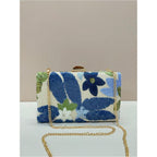 Women'S Sequin Floral Embroidery Evening Beaded Clutch Bags Elegant Mini Crossbody Purses Wedding Party Bag