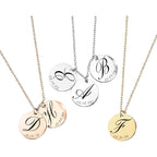 MignonandMignon Personalized Initial Necklace with Date Engraved | Gold Coin Disc Pendant for Women | Dainty Letter Necklace Gift for Mom Teen Girls Mothers Day Birthday