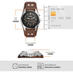 Fossil Men'S Watch, Coachman Quartz Stainless Steel And Chronograph Leather Watch For Men
