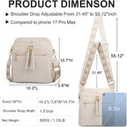 Women'S Leather Crossbody Bags Anti Theft Purses Rfid Blocking Handbags Trendy Travel Adjustable Strap Tassel