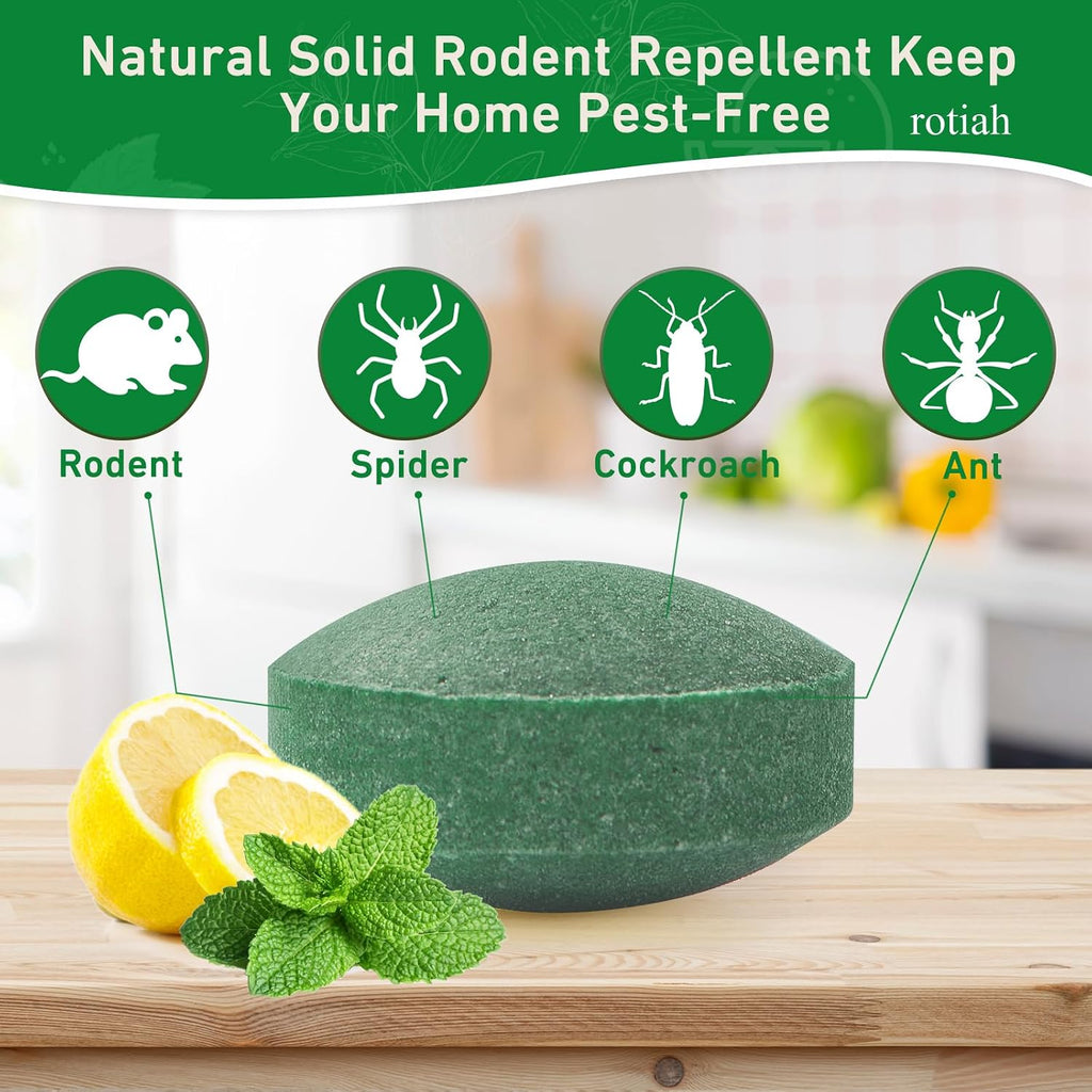 Pest Rodent Repellent, 24 Pack Peppermint Oil Repellent For Mouse Rats Spider Roach Ant Squirrel Pest Control Indoor & Outdoor, Natural Mice Deterrent Replace Trap Poisoning Family & Pet Safe Green