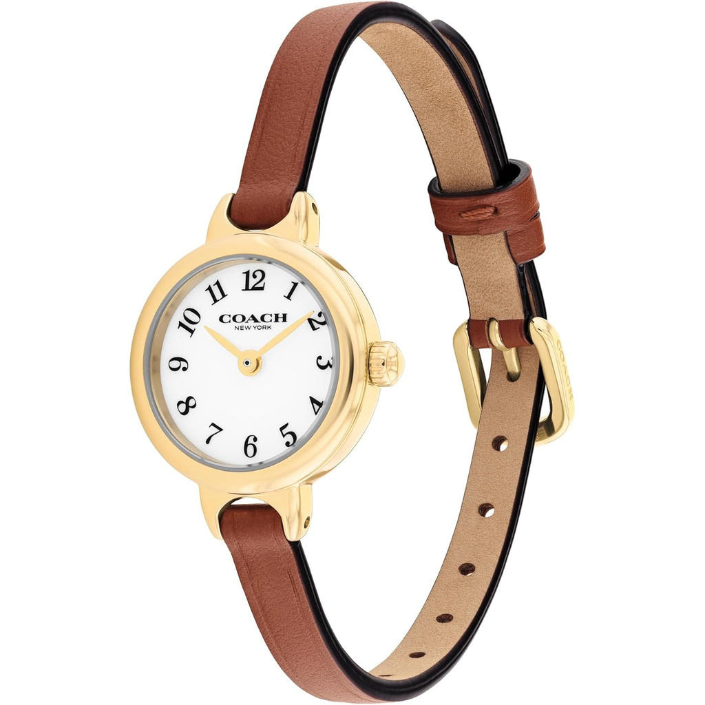 Coach Iris Women’S Quartz Watch - Leather Strap, Classic Round Dial With Numeral Markers - Classic, Versatile Timepiece - Gift For Her 22.5Mm