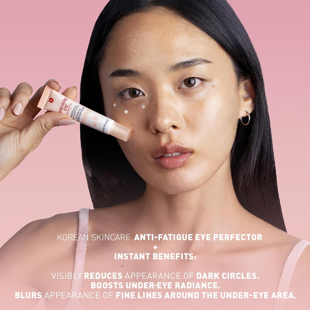 Erborian Skin Hero Eye Cream Perfector, De-Puffs, Hydrates & Blurs Appearance Of Fine Lines & Wrinkes For Radiant, Smooth Skin, Korean Skincare