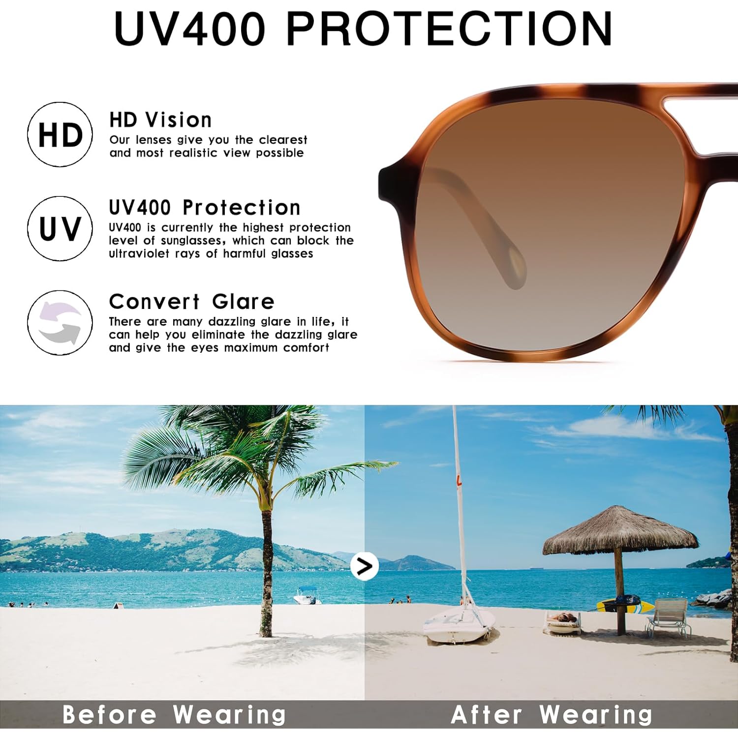 YDAOWKN Retro Square Aviator Sunglasses for Womens Mens Vintage 70s Double Bridge Sun Glasses