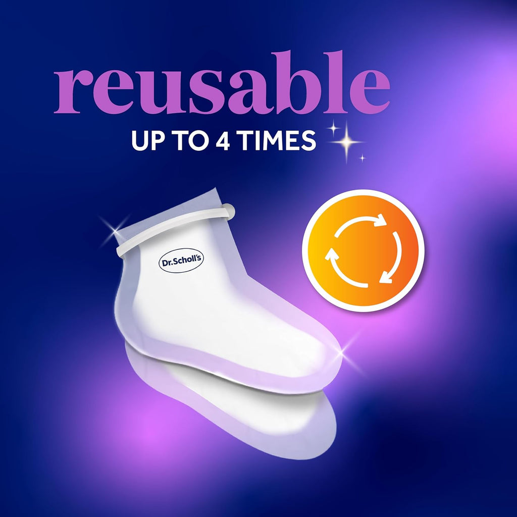 Dr. Scholl's Pedi Perfect Warming Paraffin Spa-Inspired Foot Mask-Hydrating Blend of Paraffin Wax, Coconut, Argan & Jojoba Oil, Helps Restore & Moisturize Dry, Cracked Feet at Home, Reusable up to 4x