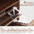 Rwyhg Shoe Cabinet Storage For Entryway With 2 Flip Drawers Open Storage Layer Rack Narrow Organizer Slim Hidden Wood Shoe Cabinet Furniture Walnut