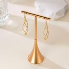 Gold Dangle Earrings 14K Gold Earrings for Women Dangling Earring Sleek Minimalist Twisted Lines Drop Earring for Women Trendy