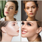 Quelay 8 Pairs Dangle Hoop Earrings for Men Women Punk Y2k Goth Gothic Tassel Chain Drop Star Moon Stud Huggie Earrings Gift