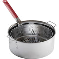 Gas One Aluminum Cooking Pot Deep Fryer with Basket – 10QT Aluminum Fry Pot with Easy Grip Handle – Durable Food Grade Outdoor Fryer with Perforated Strainer Basket – Ideal for Seafood, Chicken