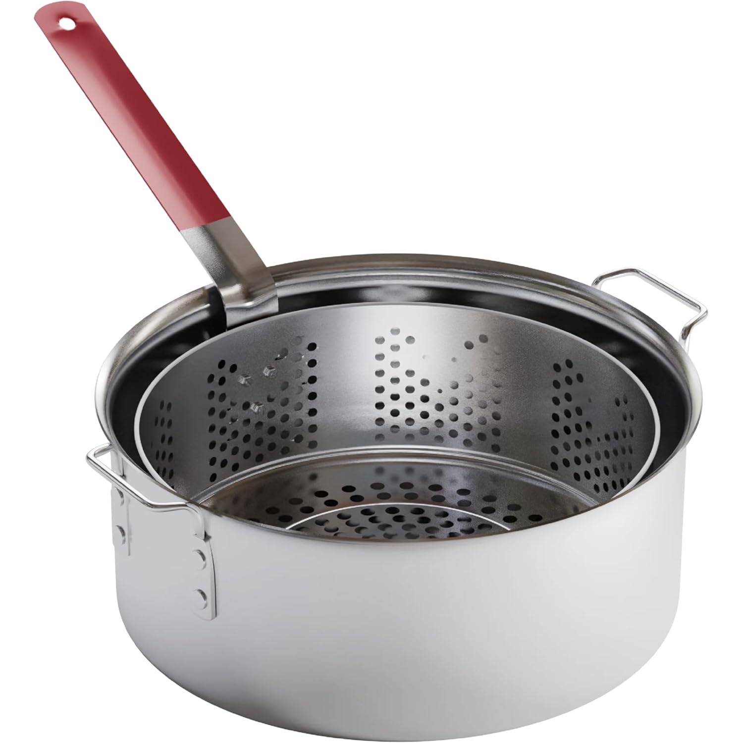 Gas One Aluminum Cooking Pot Deep Fryer with Basket – 10QT Aluminum Fry Pot with Easy Grip Handle – Durable Food Grade Outdoor Fryer with Perforated Strainer Basket – Ideal for Seafood, Chicken