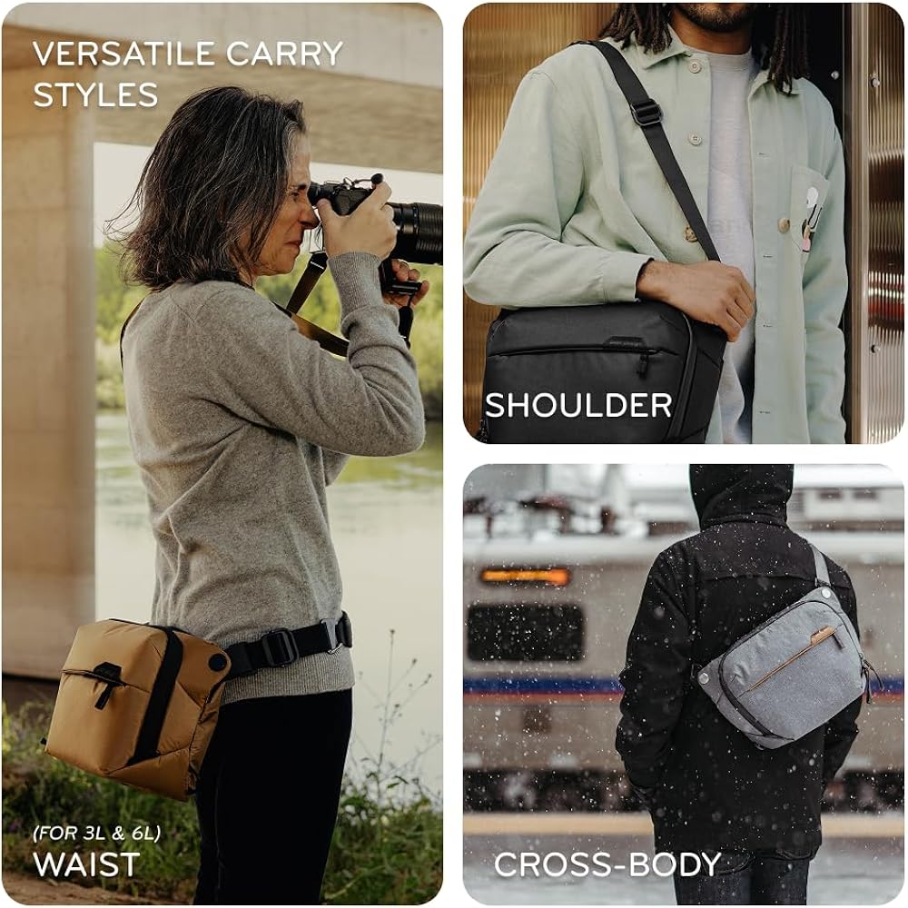 Peak Design Everyday Sling 6L, Kelp, Padded Adjustable Shoulder Strap For Crossbody Or Waist Carry, Flexfold Dividers, Ideal For Carrying Cameras Or Everyday Essentials, Sling Bag For Men And Women