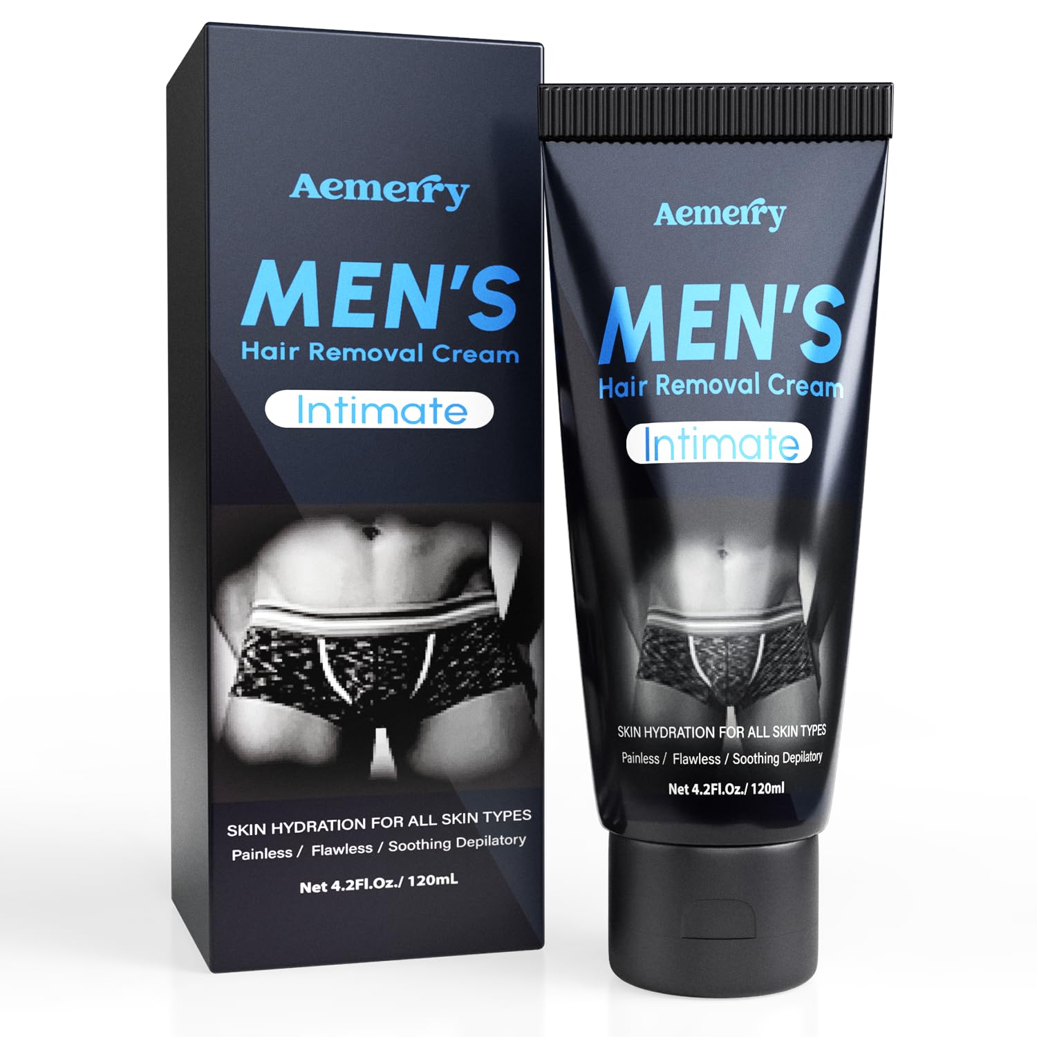 Intimate Hair Removal Cream for Men: Effective Painless Flawless Depilatory Cream for arms legs chest and Pubic Area - Suitable for All Skin Types