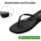 Shevalues Women'S Slim Square Toe Flip Flops Comfortable Summer Rubber Thong Sandals For Beach, Shower & Pool