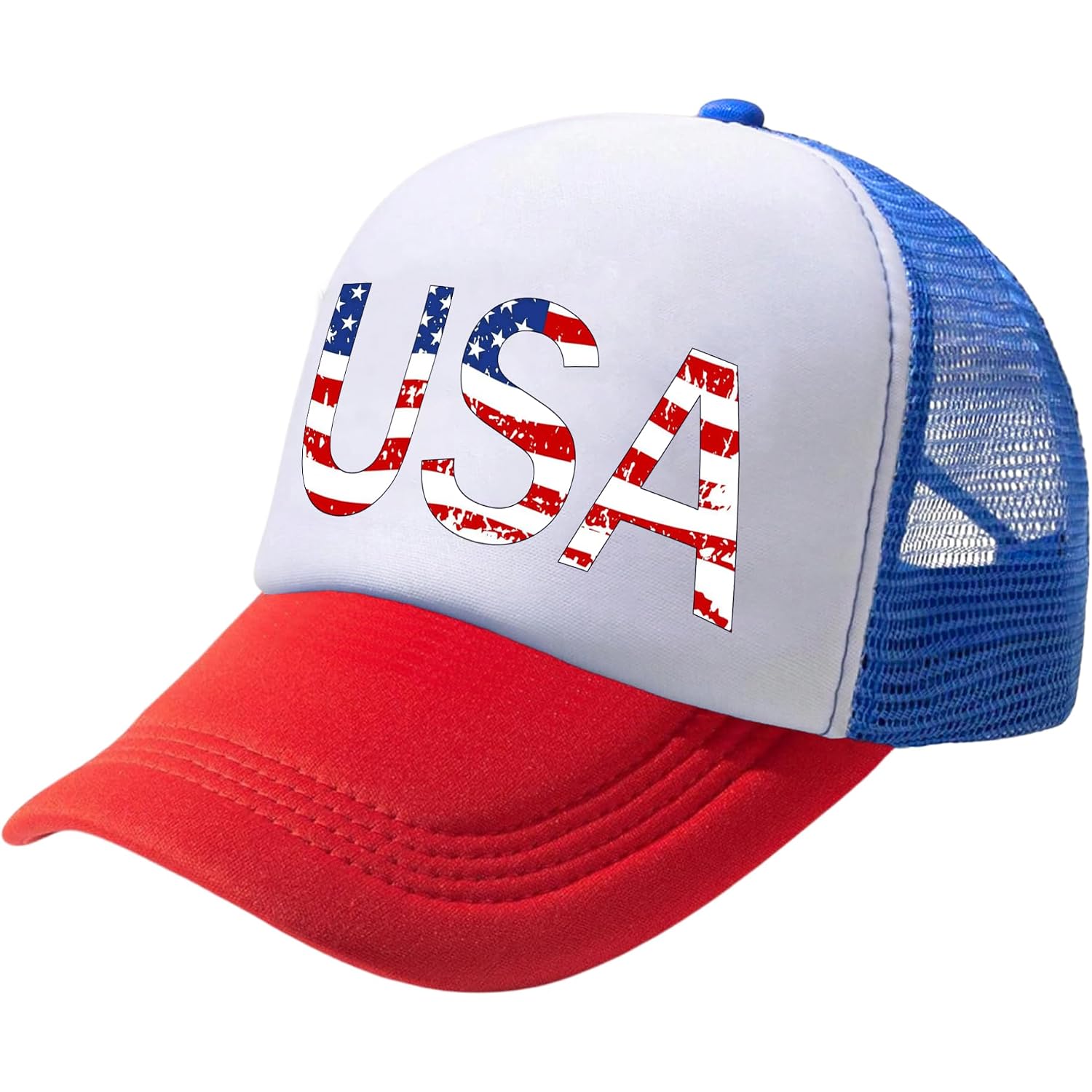 American Flag Hat USA Hat 4th of July Trucker Hats for Women Men Patriotic US Baseball Cap Red White Blue 2