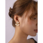 OJERRY Elegant Pastel Flower Stud Earrings for Women, Floral Earrings Jewelry Accessories Romantic Cool Gifts for Her Women in Their 20s 30s