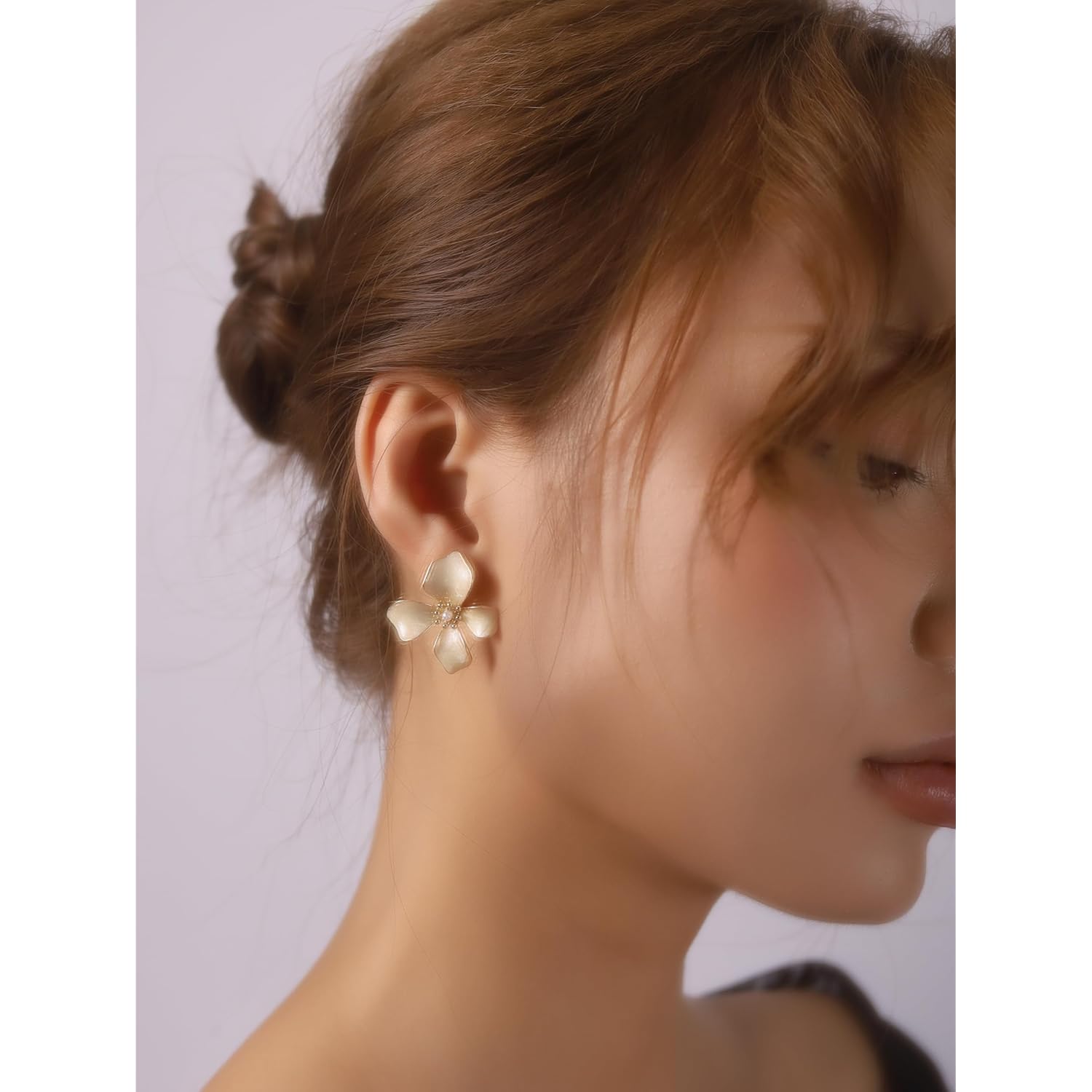 OJERRY Elegant Pastel Flower Stud Earrings for Women, Floral Earrings Jewelry Accessories Romantic Cool Gifts for Her Women in Their 20s 30s