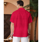 Kyku Men'S Cotton Linen Shirts Casual Men Short Sleeve Button Down Beach Wedding Summer Shirts, With Pocket
