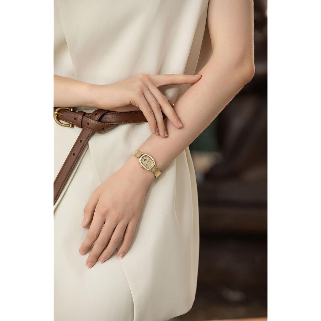 Golden Maple Watches For Women, Dainty Gold Watch With Small Stainless Steel Case, Quartz Movement And Water Resistant, Adjustable Mesh Band