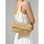 SWEETV CHUNLI Straw Purse Woven Beach Bag Summer Clutch Purse Boho Crossbody Bags for Women Small Raffia Shoulder Bag