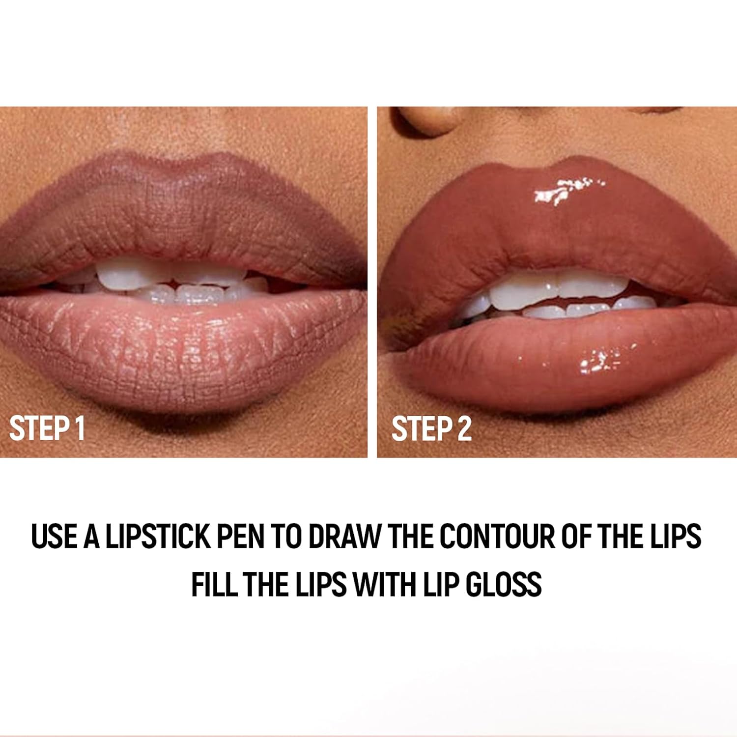 2Pcs Lip Liner Gloss Lip Combo Set,2In1 Lip Duo Natural Nude Brown Lip Liner Lipstick Glossy Long Lasting-Plumping,Smooth Quick Fuller Plumping Juicy Lip Makeup For Women(Chocolate+Cherry Red)