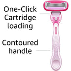 Amazon Basics Women's 5-Blade Razor for Smooth, Close Shave, FITS Amazon Basics Handle and Venus Handles, Ideal for Sensitive Skin, Includes 1 Handle, 12 Cartridges & 1 Shower Holder