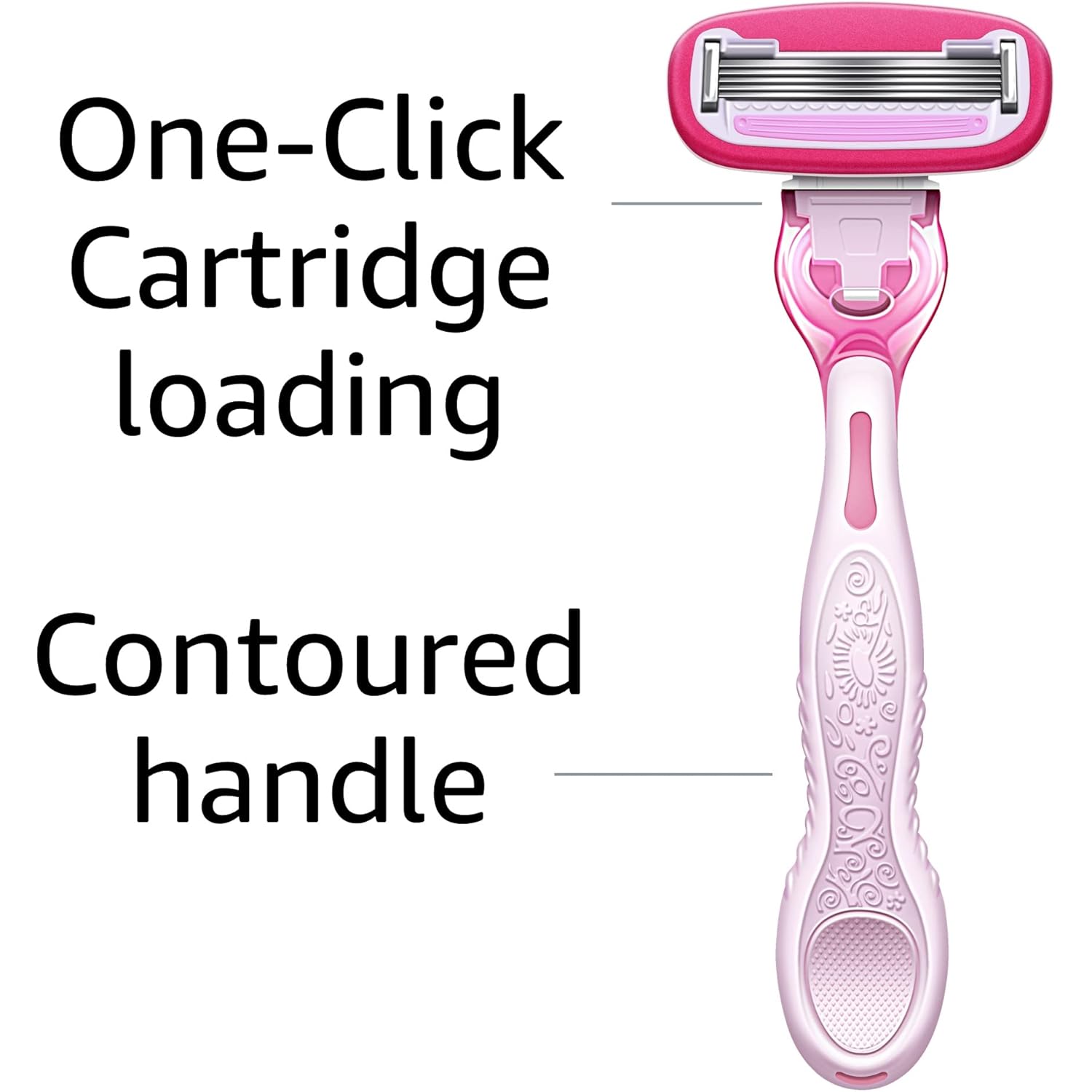 Amazon Basics Women's 5-Blade Razor for Smooth, Close Shave, FITS Amazon Basics Handle and Venus Handles, Ideal for Sensitive Skin, Includes 1 Handle, 12 Cartridges & 1 Shower Holder