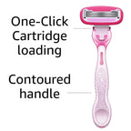 Amazon Basics Women's 5-Blade Razor for Smooth, Close Shave, FITS Amazon Basics Handle and Venus Handles, Includes 1 Handle, 2 Cartridges & 1 Shower Hanger