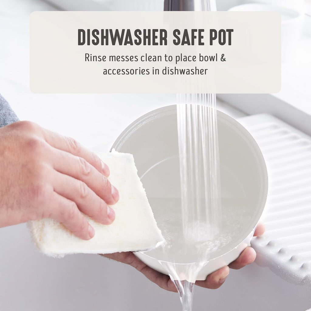 Greenlife Rice Cooker With Removable Pfas-Free Ceramic Nonstick Pot, 3-Cups Uncooked/6-Cups Cooked, Grains & Oatmeal Multicooker, Compact One-Switch Design, Auto Keep Warm, Easy Clean, Cream