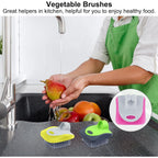 Aodaer 4 Pieces Vegetable Brush Potato Scrubber Brush Silicone Hard And Soft Side Fruit Cleaning Tools For Delicate Or Tough-Skinned Vegetables