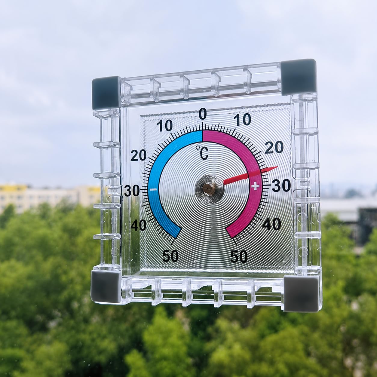 Indoor Outdoor Thermometer Hygrometer, High Accuracy Temperature And Humidity Meter With °C Scale, -50°C To 50°C, Wall Mount Monitor For Home, Greenhouse, Garden And Room No Electricity Needed（Square）