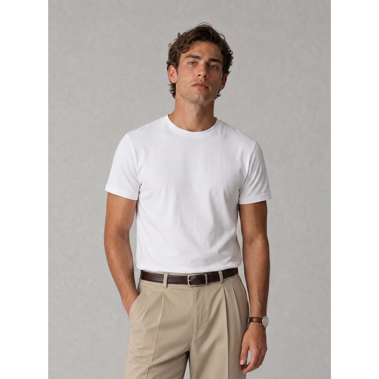 Kenneth Cole Reaction Mens T-Shirt Pack Of 3 - Upf 50+ Cotton/Spandex Jersey Slim Fit T Shirts For Men 3-Pack