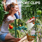 Yinghezu 40 Pcs Plant Support Clips,Flower And Vine,Garden Tomato Plant Support Clips For Supporting Stems,Vines Grow Upright Climbing,Tool For Straightening,Tomato Cage,Trellis. 2 Sizes In One Pack