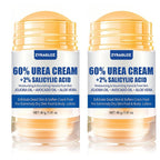 Urea Cream Stick 60% plus 2% Salicylic Acid, 2PCS Maximum Strength Urea Cream for Feet, Foot Lotion Stick for Cracked Heels, Dry Hands & Rough Knees, Callus Remover & Skin Softener, Soften Dead Skin