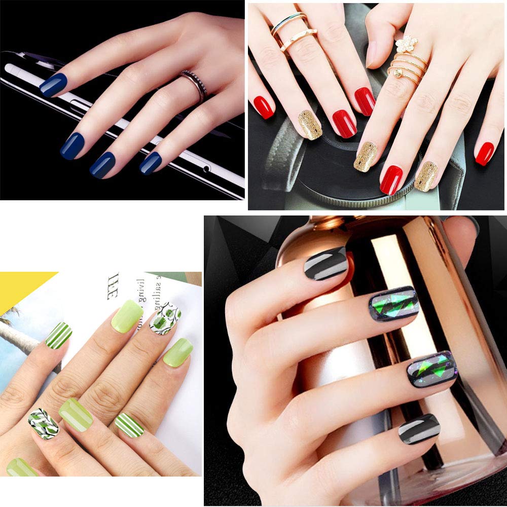 500pcs Clear Short Square Full Cover Fake Nails Tips Artificial Acrylic False Nails For Women Nail Salons & DIY Nail Art Manicure Decoration