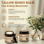 Elbbub Whipped Tallow Cream For Face & Body - 100% Grass-Fed Beef Tallow, Natural Honey & Beeswax Moisturizer, Deep Hydration & Nourishment, Oil-Free & Unscented, Fast Absorbing