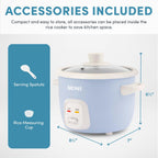 Aroma® Mini Rice Cooker, 2-Cup (Uncooked) / 4-Cup (Cooked), Grain Cooker, Soup Maker, Oatmeal Cooker, Auto Keep Warm, 1 Qt, Blue, Arc-302Ngbl