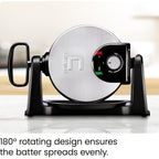 Chefman Rotating Belgian Waffle Maker, 180° Flip Iron w/ Non-Stick Plates, Adjustable Timer, Locking Lid, & Drip Plate, Space Saving Storage, Mess-Free Breakfast, Stainless Steel/Black
