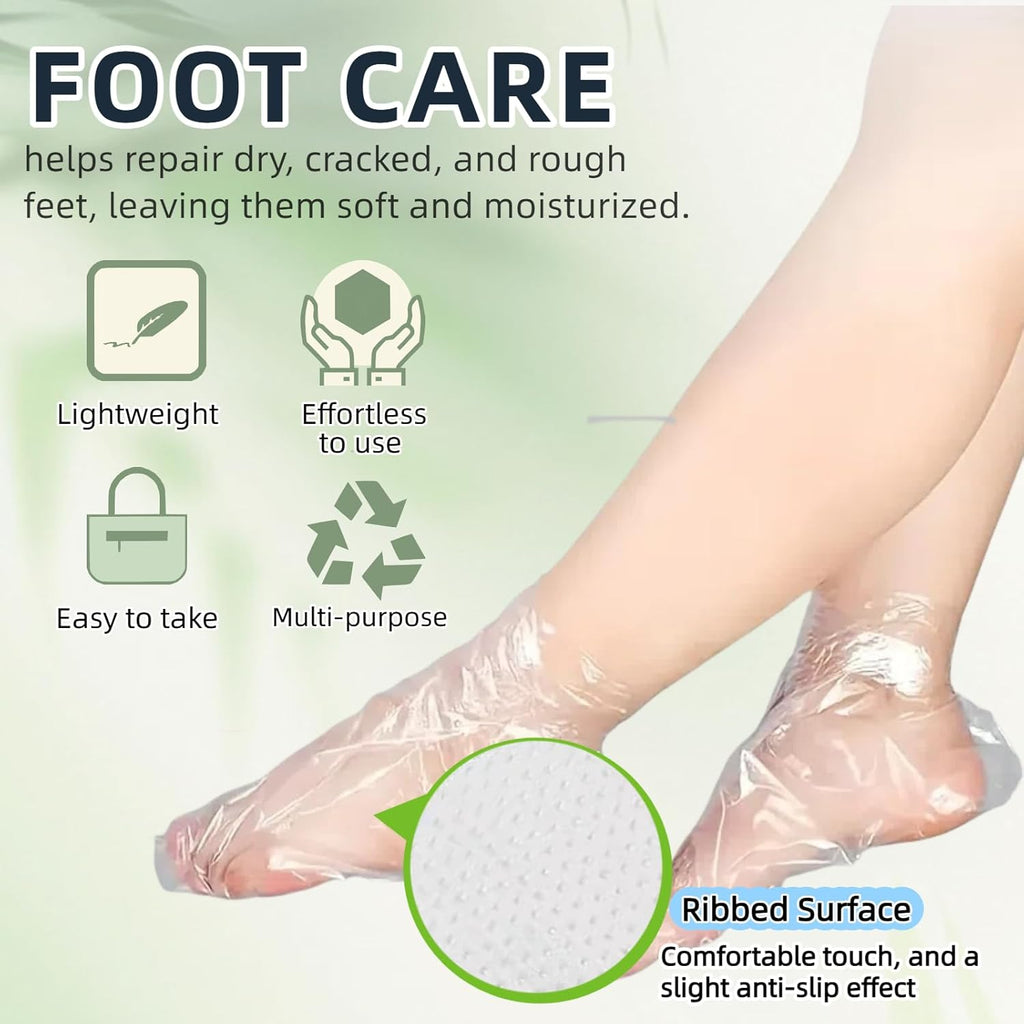 Plastic Disposable Foot Covers, Paraffin Bath Liners for Foot Pedicure Hot Spa Wax Treatment, Larger Thicker Thermal Therapy Feet Covers Bags Plastic Socks Liners (12.2" L x 6.7" W(Pack of 200))