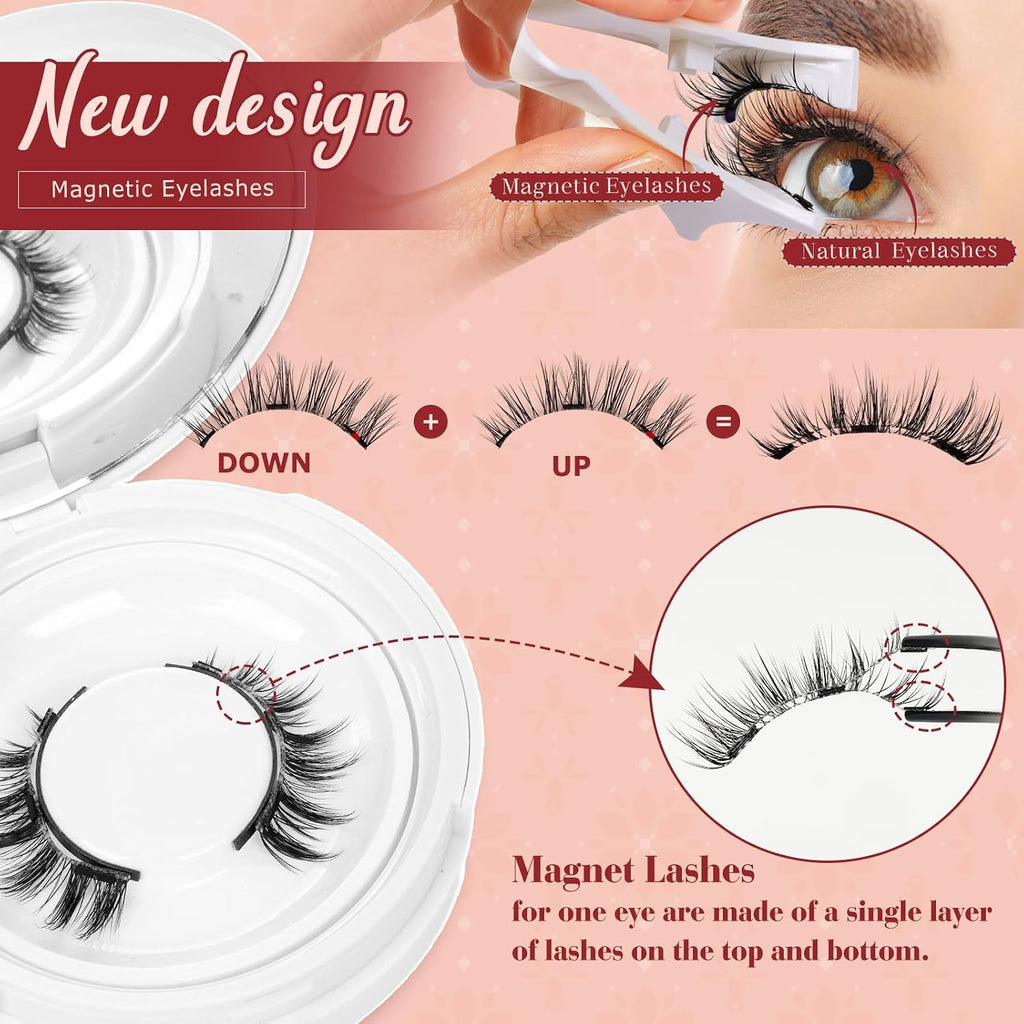 Higu Clace Magnetic Eyelashes With Applicator Soft Magnetic Lashes Natural Look Wispy Magnet Lashes Easy To Wear And Remove(Djcx-I03)