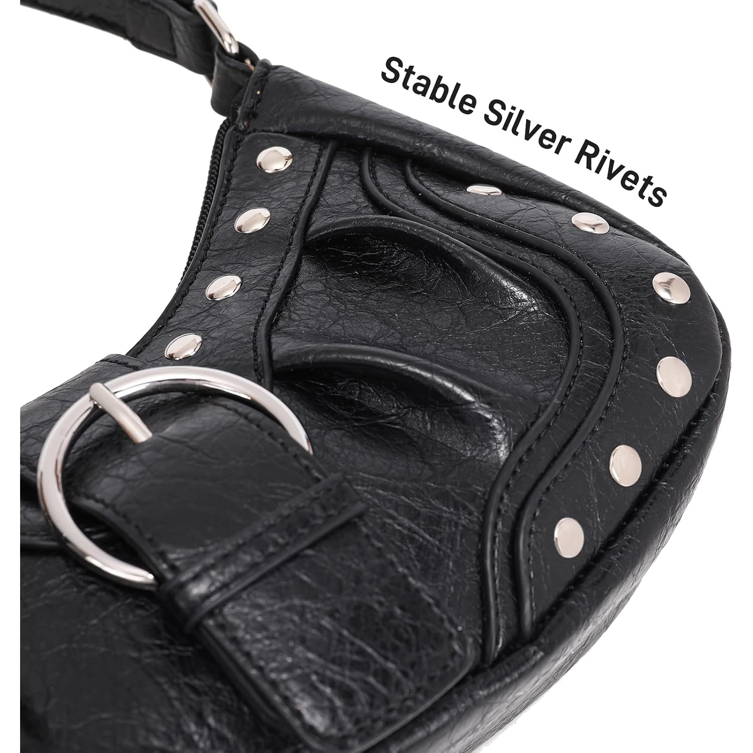Y2K Purse Small Shoulder Bags For Women With Rivets Punk Style Goth Grunge Emo Handbag